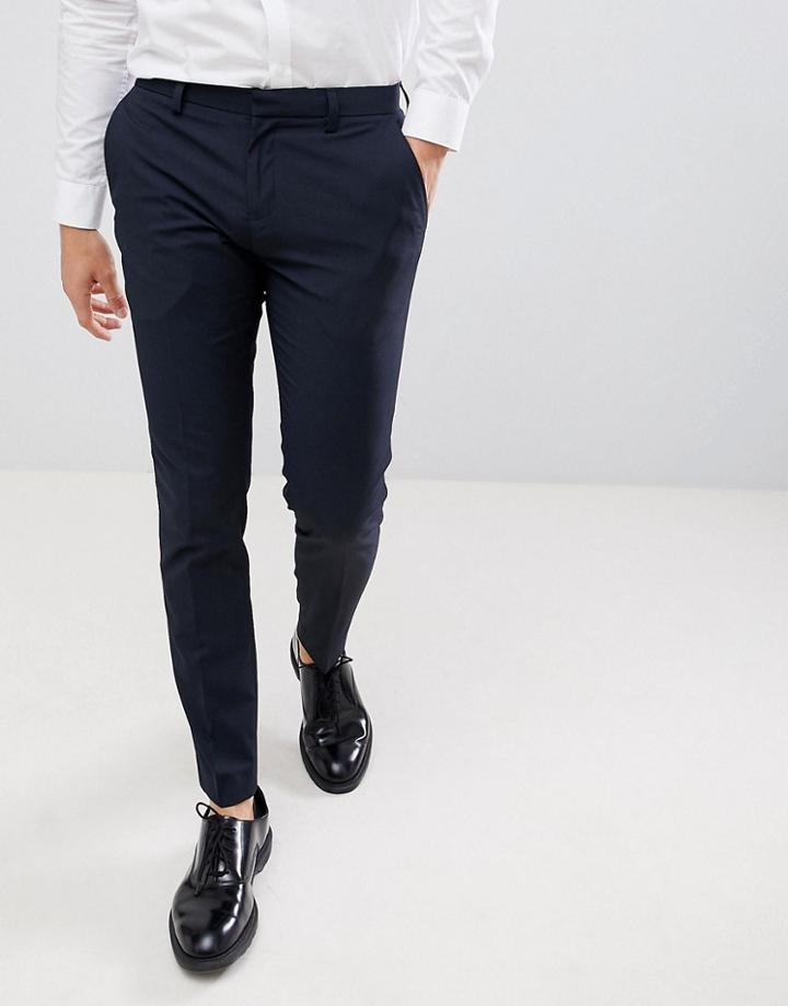 Burton Menswear Super Skinny Fit Smart Pants In Navy - Navy