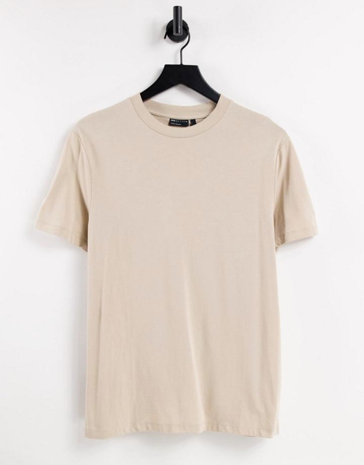 Asos Design T-shirt With Crew Neck In Beige - Beige-neutral