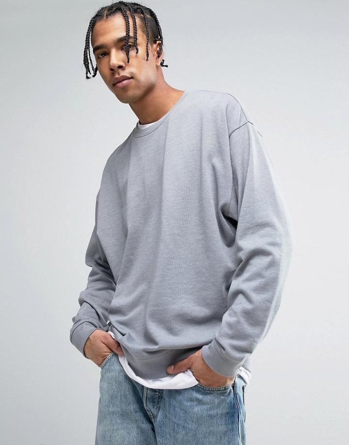 Asos Oversized Sweat In Gray - Gray