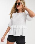 New Look Peplum Blouse In White