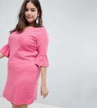 Junarose Ruffle Sleeve Swing Dress - Pink