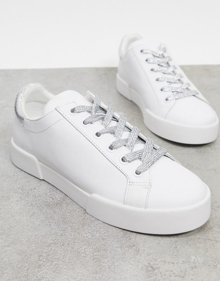 Kenneth Cole Tyler Sneakers In White Leather