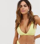 Peek & Beau Fuller Bust Exclusive Bikini Triangle Top In Lemon - Yellow