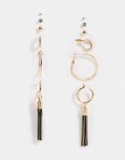 Aldo Lariravia Hoop Tassle And Stud Earrings Multipack In Gold-black