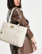Love Moschino Strap Detail Tote Bag In Ivory-white