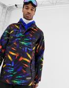 Asos 4505 Ski Coach Jacket With Tie Dye Print-red