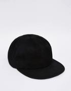 Asos Vintage Baseball Cap In Faux Suede - Black