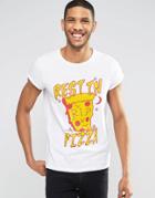 Asos T-shirt With Rest In Pizza Print - White