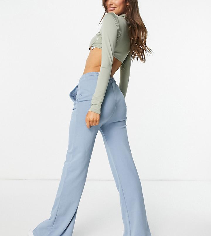 Asyou Slit Hem Sweatpants In Blue-blues