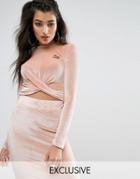 Puma Exclusive To Asos Velvet Wrap Top Co Ord - Pink