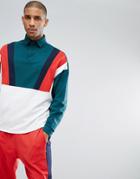 Asos Oversized Rugby Sweatshirt With Retro Color Block - Green