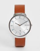 Skagen Skw6522 Grenen Slim Leather Watch - Tan