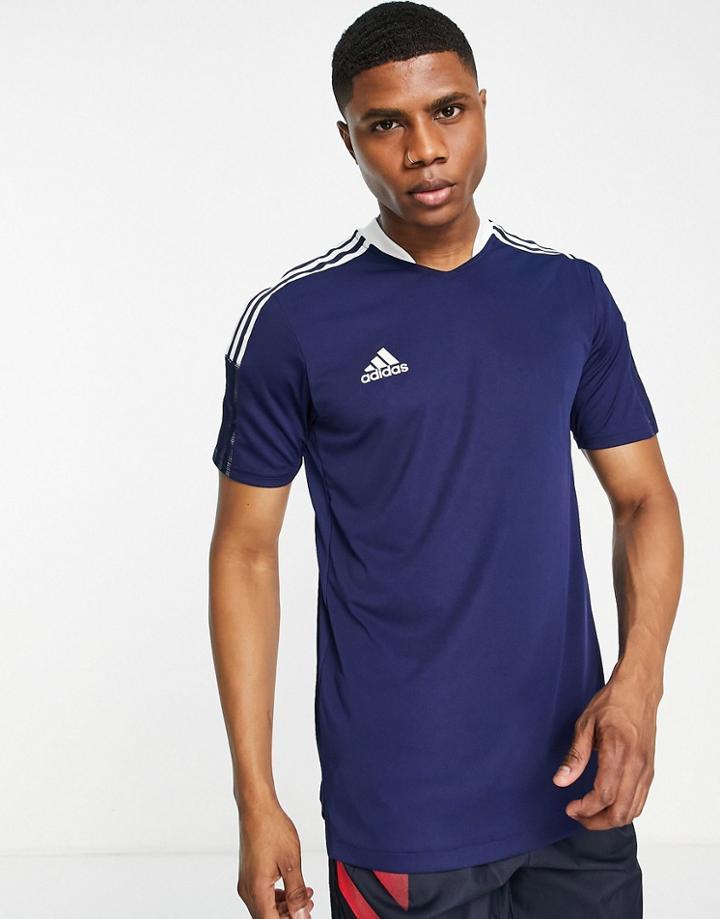 Adidas Soccer Tiro 21 T-shirt In Navy