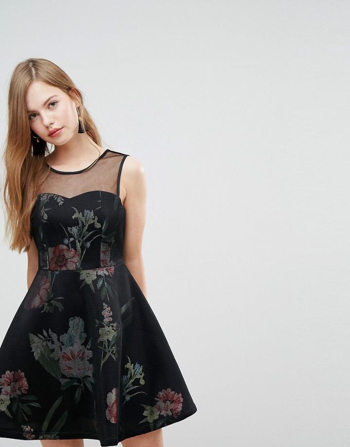 New Look Scuba A Line Dress - Black