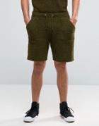 Asos Knitted Shorts In Teddy Yarn - Green