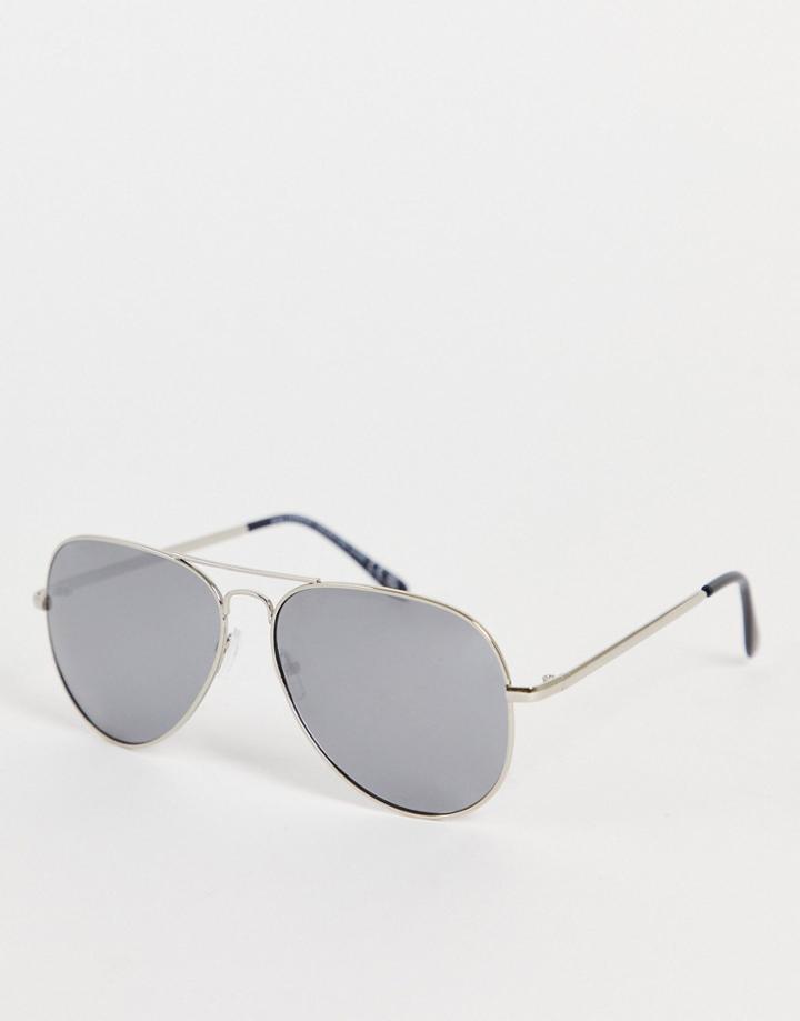 Svnx Aviator Frame Sunglasses In Silver