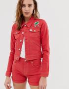 Pepe Jeans Frida Red Denim Jacket - Red