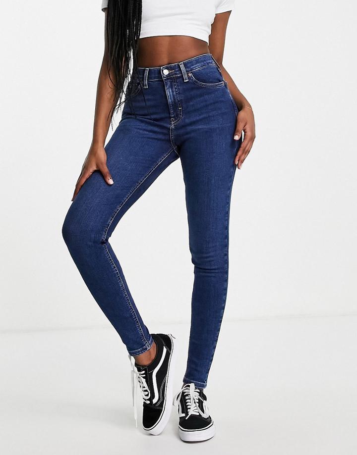 Topshop Jamie Jeans In Rich Blue-blues