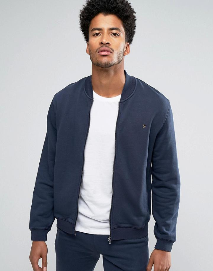 Farah Birling Sweat Bomber Jacket - Navy