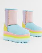 Y-r-u - Flat Plateau Boot In Rainbow Colores-multi