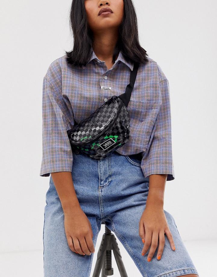 Vans Clear Cut Fanny Bag In Black Checkerboard