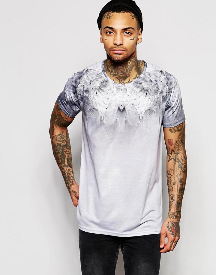 Illusive London Raglan T-shirt With Wing Print - White