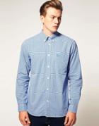 Fred Perry Long Sleeve Gingham Check Shirt - Blue