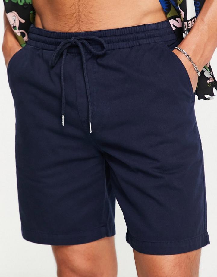 Farah Trehurst Twill Shorts In Dark Blue-blues