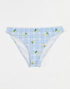 Chelsea Peers Plaid Lemon Print Bikini Bottoms-multi