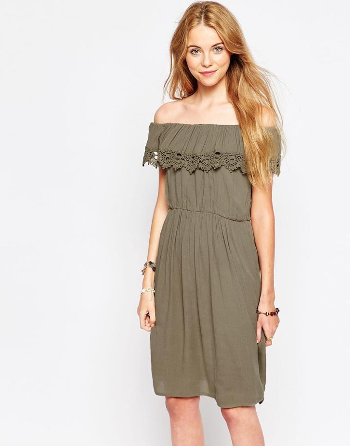 Vila Off Shoulder Summer Dress - Mermaid