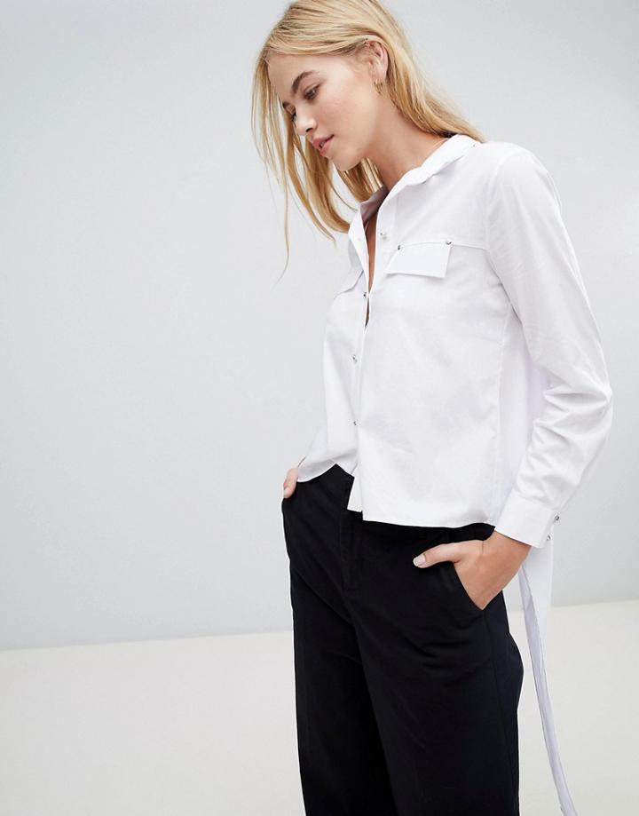 Forever Unique Blouse With Tie Back - White