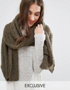 Stitch & Pieces Soft Knit Long Line Scarf - Green