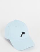 Skinnydip Blue Baseball Cap With Embroidered Dolphin