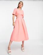 Nobody's Child Alice Dress In Coral-orange