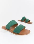 Asos Design Fontana Suede Mules - Green