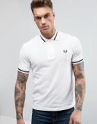 Fred Perry Reissues Polo Single Tipped M2 Pique In White/navy - White