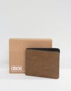 Asos Wallet In Taupe Faux Leather - Gray