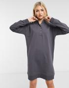 Noisy May Rugby Dress With High Neck In Charcoal-grey
