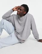 Mennace Oversized Knitted Sweater In Gray Boucle - Part Of A Set-grey