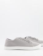 Truffle Collection Canvas Lace Up Sneakers In Gray-grey