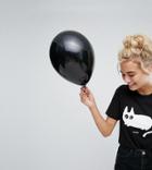 Monki Halloween Cat Meow T-shirt - Black