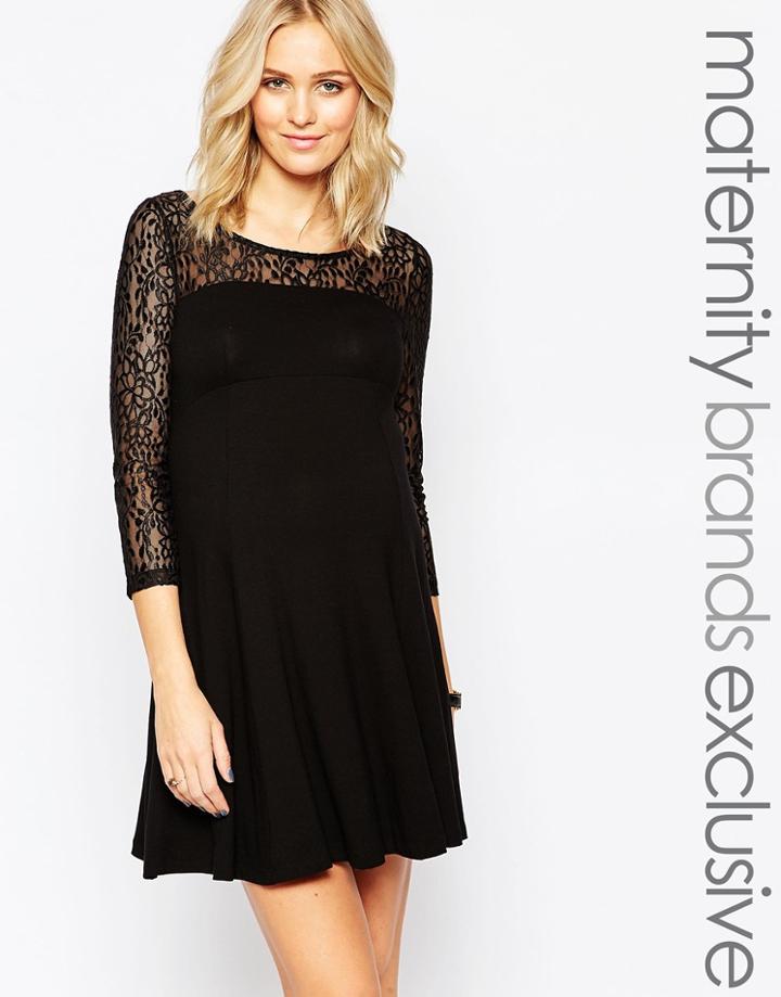 Isabella Oliver Lace Skater Dress - Black