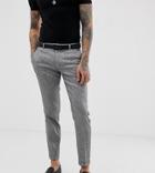 Heart & Dagger Skinny Fit Suit Pants In Gray Linen Mix - Gray