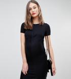 New Look Maternity Twist Front Bodycon Dress - Black