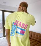Tommy Jeans Exclusive To Asos Back Photoprint Logo T-shirt In Faded Lime Green