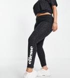 Ellesse Plus Leopard Print Leggings With Logo In Black
