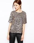 Asos Textured T-shirt In Animal Print - Multi