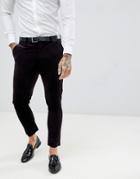 Gianni Feraud Skinny Fit Velvet Suit Pants - Purple