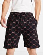 Bench Haskell Jersey Shorts In Black-navy