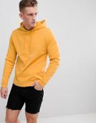 Asos Design Hoodie In Yellow Pique - Yellow